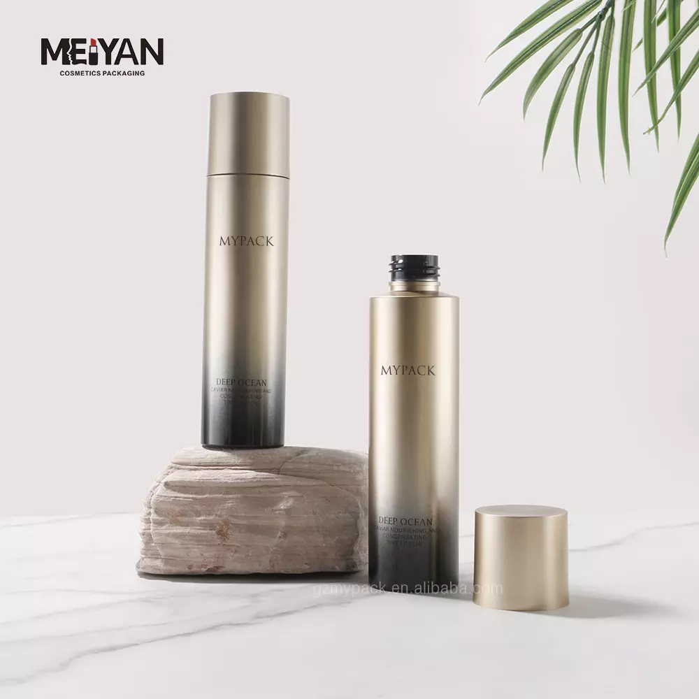 MYPACK Luxury 100 мл 120 мл шлифовальный золотой градиент домашние животные пластмасса масло для волос освежающая кожа вода лосьон бутылки косметические контейнеры MYPACK Luxury 100 мл 120 мл шлифовальный золотой градиент домашние животные пластмасса масло для волос освежающая кожа вода лосьон бутылки косметические контейнеры