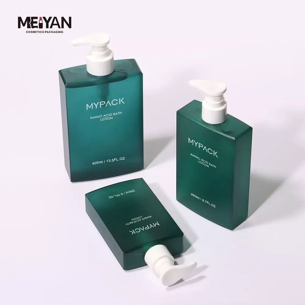 Компания MYPACK изготавливает бутылки для шампуня с зеленым шлифовальным квадратным насосом для волос 200 мл 400 мл гель для волос Компания MYPACK изготавливает бутылки для шампуня с зеленым шлифовальным квадратным насосом для волос 200 мл 400 мл гель для волос