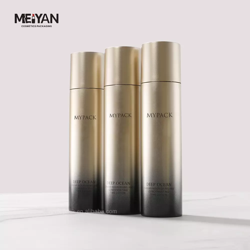 MY PACK luxury 100 мл 120 мл матового золотистого градиента пэт пластиковое масло для волос тонер лосьон сыворотка флаконы набор косметических контейнеров MY PACK luxury 100 мл 120 мл матового золотистого градиента пэт пластиковое масло для волос тонер лосьон сыворотка флаконы набор косметических контейнеров