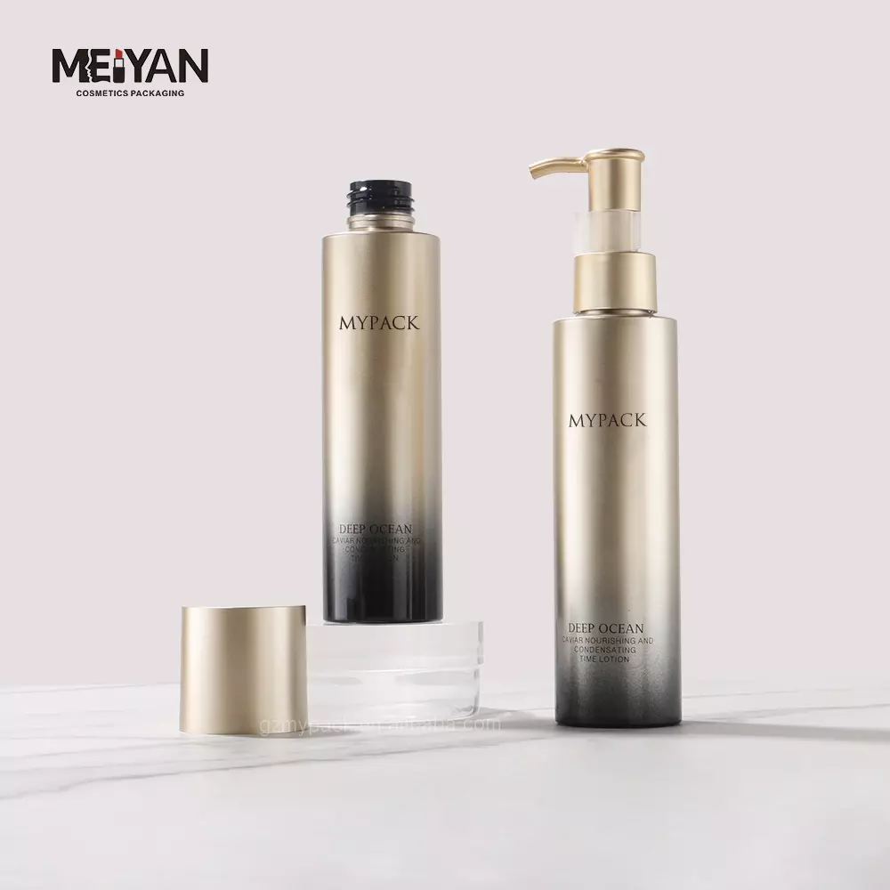 MY PACK luxury 100 мл 120 мл матового золотистого градиента пэт пластиковое масло для волос тонер лосьон сыворотка флаконы набор косметических контейнеров MY PACK luxury 100 мл 120 мл матового золотистого градиента пэт пластиковое масло для волос тонер лосьон сыворотка флаконы набор косметических контейнеров