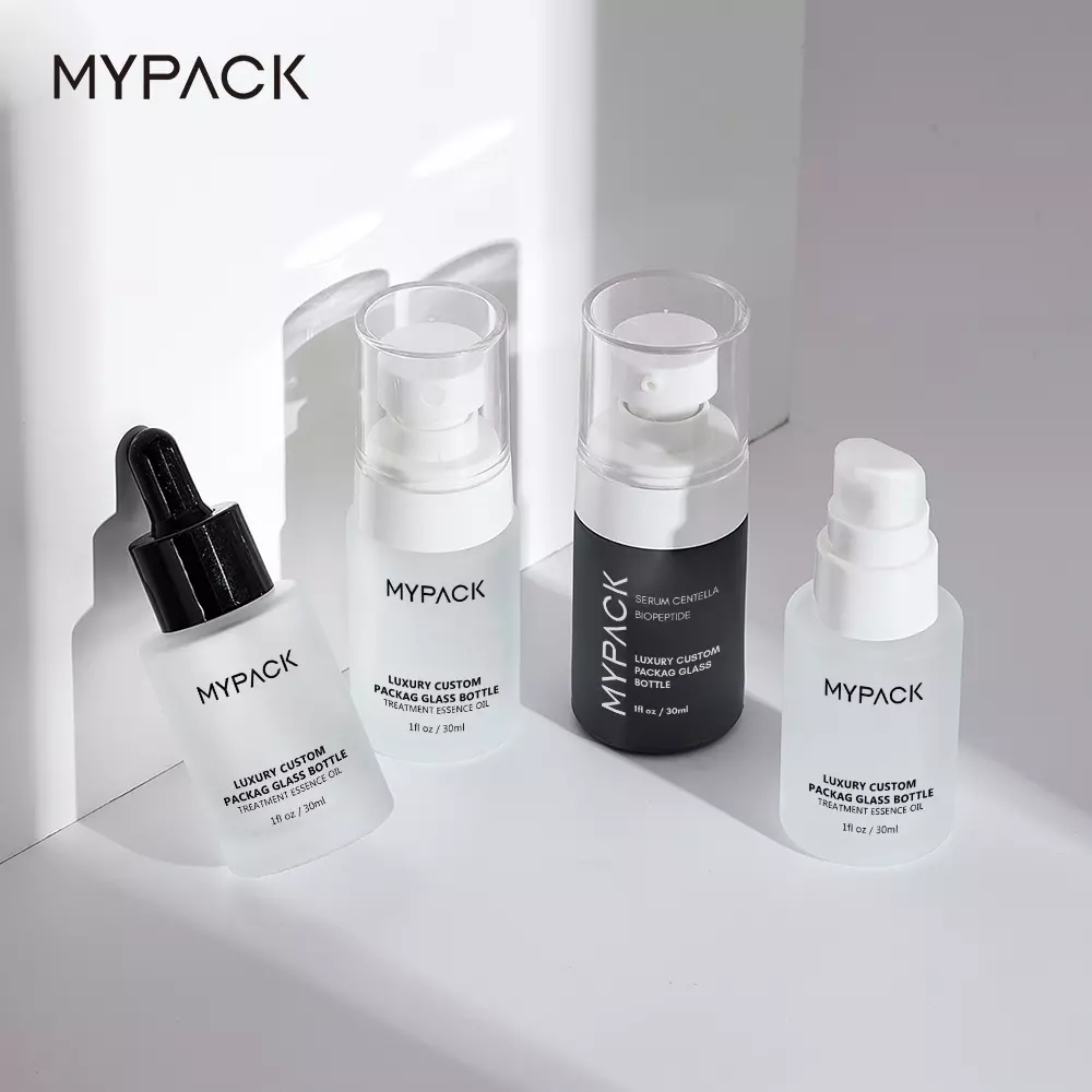 MYPACK роскошная матовая пустая косметическая упаковка для сыворотки и лосьона для ухода за кожей стеклянные флаконы-распылители 20 мл 30 мл MYPACK роскошная матовая пустая косметическая упаковка для сыворотки и лосьона для ухода за кожей стеклянные флаконы-распылители 20 мл 30 мл